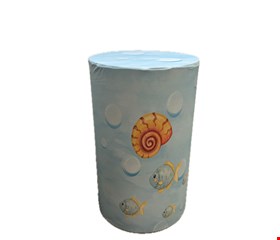 Capa Cilindro - Fundo do Mar Azul e Peixes e Concha G 80cmAx50cmD
