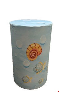 Capa Cilindro - Fundo do Mar Azul e Peixes e Concha G 80cmAx50cmD