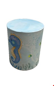 Capa de Cilindro - Tecido Sublimado Fundo do Mar Azul Cavalo Marinho P 40x45