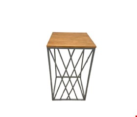 Mesa Cubo Telada Ferro Prata G 45cmC 81cmA
