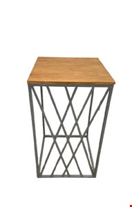 Mesa Cubo Telada Ferro Prata G 45cmC 81cmA