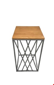 Mesa Cubo Telada Ferro Prata M 40cmC 71cmA