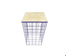 Mesa Cubo Telada Ferro Lilás G 40cmC 71cmA
