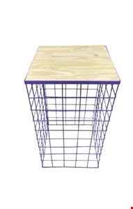 Mesa Cubo Telada Ferro Lilás G 40cmC 71cmA