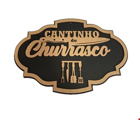 Temático Boteco - Placa Cantinho do Churrasco MDF