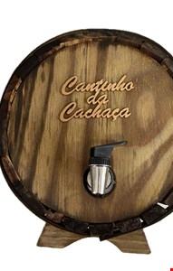 Temático Boteco - Pingometro Redondo Cantinho da Cachaça Madeira Rústico 25cmD 