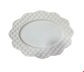 Bandeja Travessa Quadriculada Branca 38cmC 29cmL