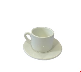 Kit Xícara Café Lisa Cerâmica Branca PP
