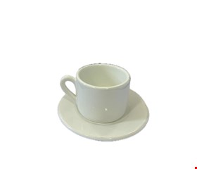 Kit Xícara Café Lisa Cerâmica Branca PP