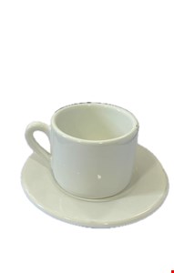 Kit Xícara Café Lisa Cerâmica Branca PP
