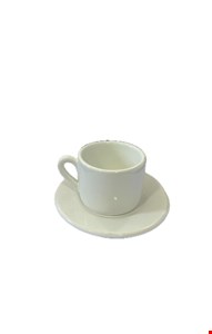 Kit Xícara Café Lisa Cerâmica Branca PP