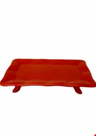 Bandeja Babado Retangular Laranja com Pé P
