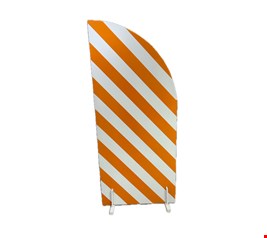Painel Meia Lua Listras Laranja e Branco - 185cmA 80cmL 