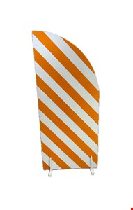 Painel Meia Lua Listras Laranja e Branco - 185cmA 80cmL 