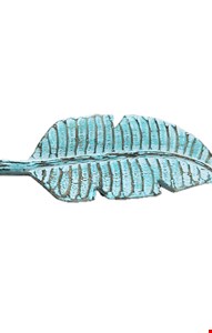 Temático Fundo do Mar - Bandeja Folha Madeira Azul Patina 40cmC