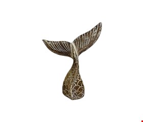 Temático Fundo do Mar - Calda de Sereia Madeira Branca Patina 40cmA  Temático Fundo do Mar - Calda de Sereia Madeira Branca Patina 40cmA