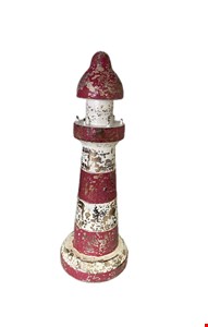 Temático Fundo do Mar - Farol Vermelho Rústico 30cmA Temático Fundo do Mar - Farol Vermelho Rústico 30cmA