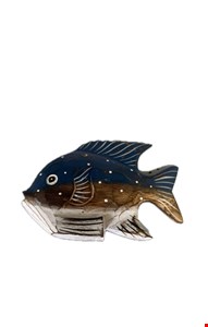 Temático Fundo do Mar - Peixe Azul em Madeira 18cmC Temático Fundo do Mar - Peixe Azul em Madeira 18cmC