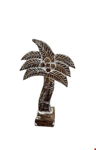 Temático Fundo do Mar - Coqueiro Madeira Branca Patina 34cmA Temático Fundo do Mar - Coqueiro Madeira Branca Patina 34cmA