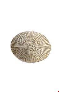 Temático Fundo do Mar - Bandeja Redonda Madeira Branca Patina 14cmC