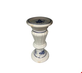 Porta Velas Azulejo Português Branco e Azul 23cmA