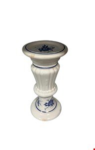 Porta Velas Azulejo Português Branco e Azul 23cmA