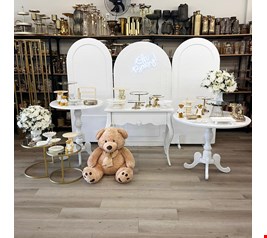 Decoração Infantil - Chá de Bebê Dourado & Branco III