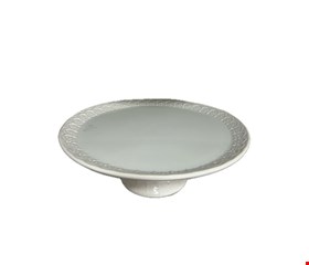 Suporte Boleira Branca Borda Renda 40cmD 15cmA