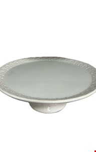 Suporte Boleira Branca Borda Renda 40cmD 15cmA