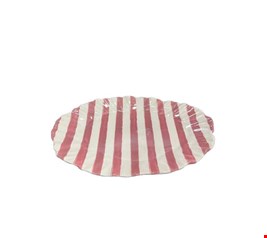 Travessa Listras Vermelhas 37cmC Travessa Listras Vermelhas 37cmC