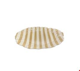 Travessa Listras Amarela 37cmC Travessa Listras Amarela 37cmC