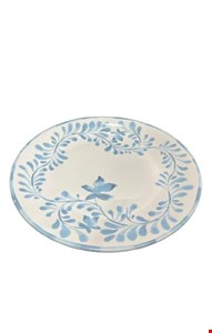 Prato Jantar Branco Flores Azuís  Prato Jantar Branco Flores Azuís