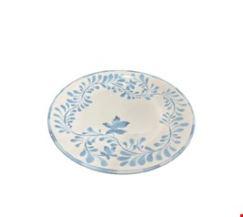 Prato Jantar Branco Flores Azuís  Prato Jantar Branco Flores Azuís