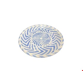 Prato Branco Geométrico Azul 27cmD