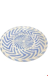 Prato Branco Geométrico Azul 27cmD