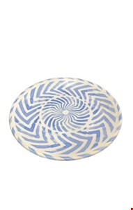 Prato Branco Geométrico Azul 27cmD Prato Branco Geométrico Azul 27cmD