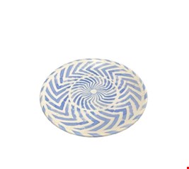 Prato Branco Geométrico Azul 27cmD Prato Branco Geométrico Azul 27cmD