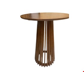 Mesa Redonda Ripada Madeira Escura GG - 101cmA x 80cmD 