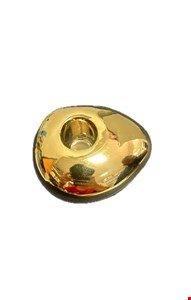 Castiçal Orgânico em Metal Dourado P