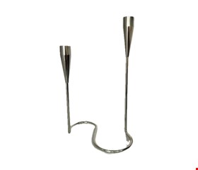 Castiçal Prata Minimalista 28cmA