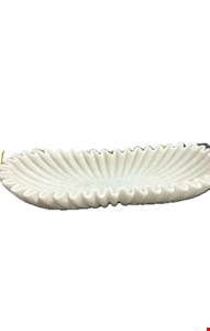 Centro de Mesa Bandeja Branca Oval 33cmC 15,5cmL