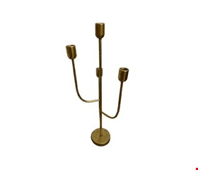 Castiçal Dourado Envelhecido 4 Velas 55cmA