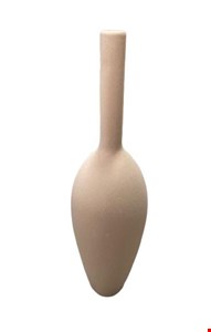 Vaso Cerâmica Garrafa Rosa Chá / Bege 38cmA