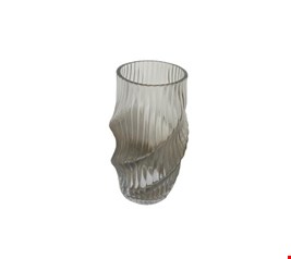 Vaso vidro transparente espiral 22cmA