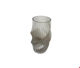 Vaso vidro transparente espiral 22cmA