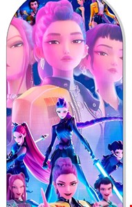 Capa Painel Vertical Oval - Guerreiras do K-pop roxo 2cmA X 90cmL Capa Painel Vertical Oval - Guerreiras do K-pop roxo 2cmA X 90cmL