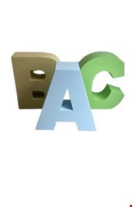 Temático ABC - ABC em Mdf Amarelo, Azul e Verde 60cmA Temático ABC - ABC em Mdf Amarelo, Azul e Verde 60cmA