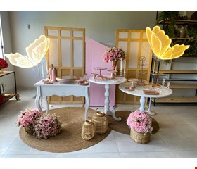 Decoração Infantil - 15 Anos Rosa, Rosê & Branco II