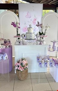 Decoração Infantil - Batizado Jardim Lilás I Decoração Infantil - Batizado Jardim Lilás I