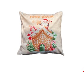 Capa de Almofada Natal Casa de Doces Noel Capa de Almofada Natal Casa de Doces Noel